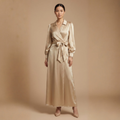 LUXURY SILK WAIST-TIE DRESS